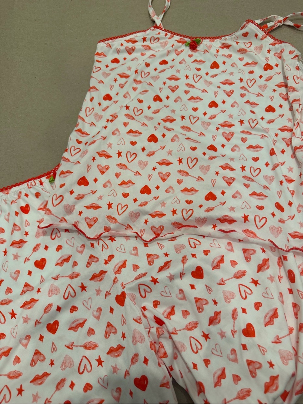 NWT Hearts and Lips Print Cami Pajama Set Small